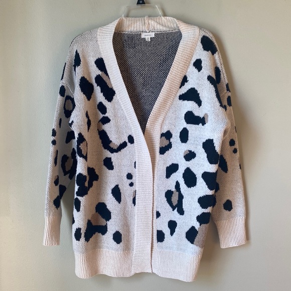 debut Sweaters - Debut | Leopard Open Front Cardigan Sweater